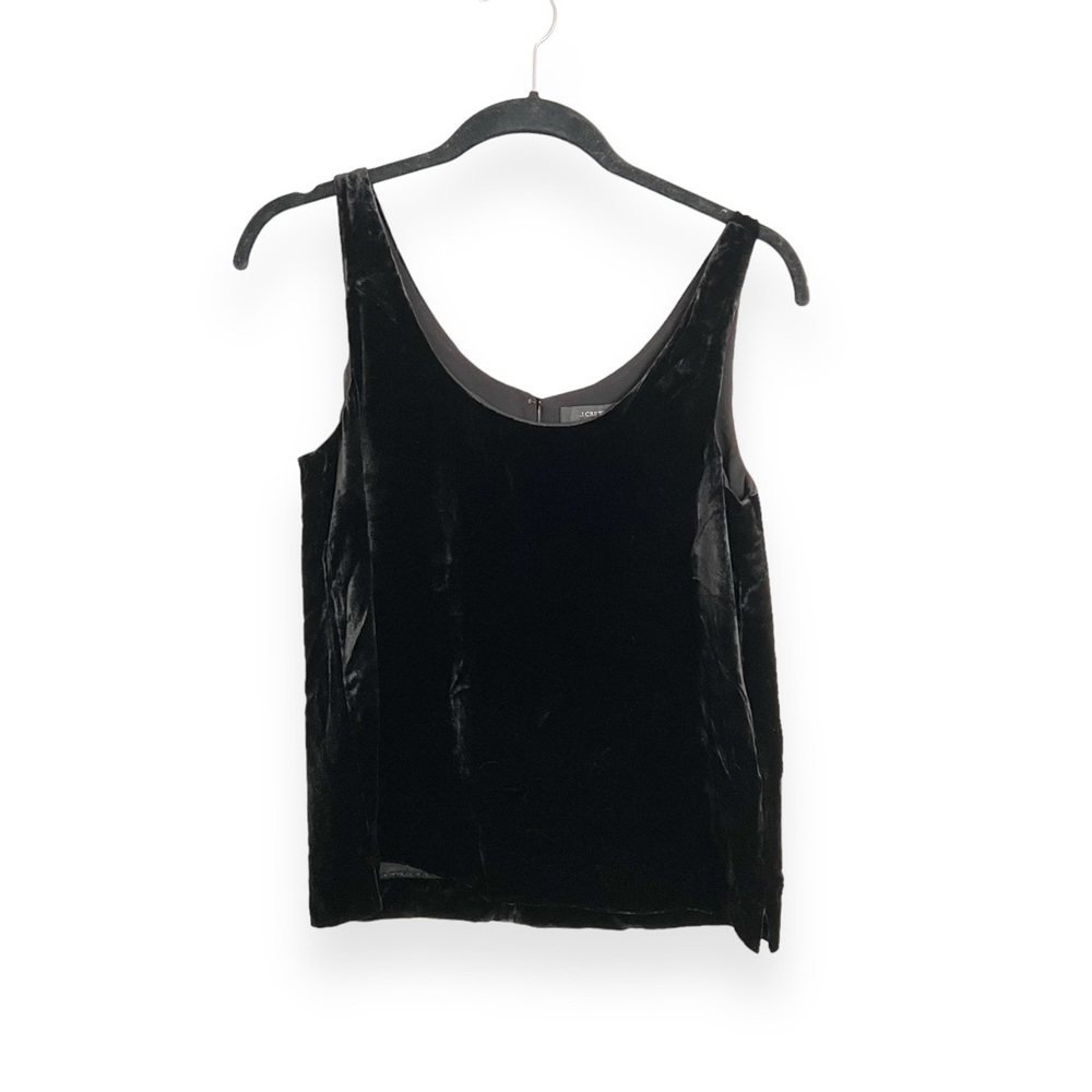 J Crew Velvet Sleeveless Blouse Black Size XS NWT